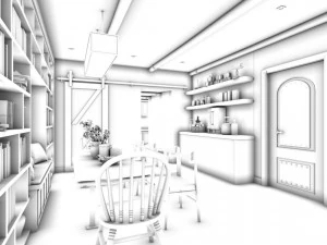 family - kitchen - restaurant 46 3D Model