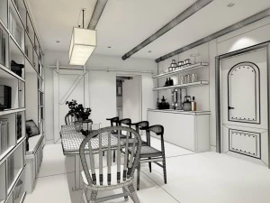 family - kitchen - restaurant 46 3D Model