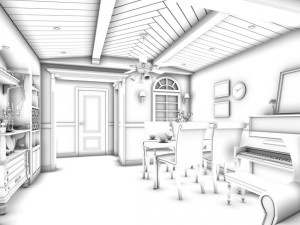 family - kitchen - restaurant 47 3Dモデル