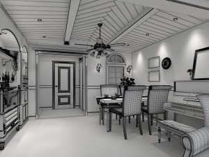 family - kitchen - restaurant 47 3Dモデル