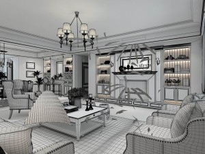 family - kitchen - restaurant 55 3D Model