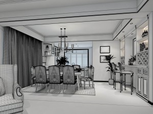 family - kitchen - restaurant 55 3D Model