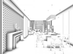 family - kitchen - restaurant 56 Model 3D