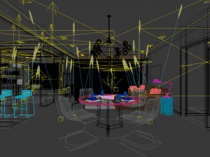 family - kitchen - restaurant 64 3D Model