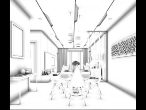 family - kitchen - restaurant 65 3D Model
