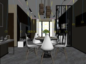 family - kitchen - restaurant 65 3D Model