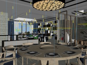family - kitchen - restaurant 66 Model 3D