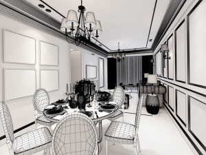 family - kitchen - restaurant 69 Modèle 3D