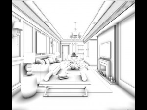 family - kitchen - restaurant 69 Modèle 3D