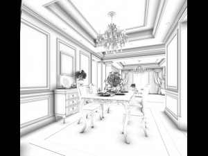 family - kitchen - restaurant 74 3D Модель