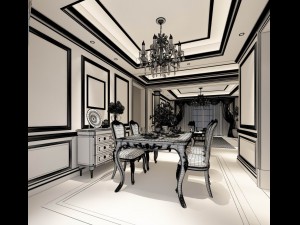 family - kitchen - restaurant 74 3D Модель