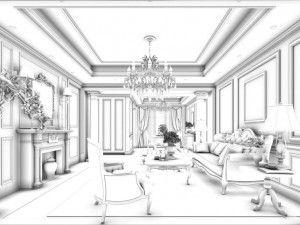 family - kitchen - restaurant 74 3D Модель