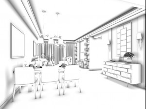 family - kitchen - restaurant 78 3D Model