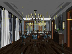 family - kitchen - restaurant 80 3D Model