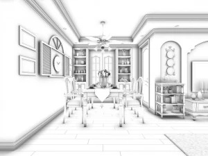 family - kitchen - restaurant 83 3D Model