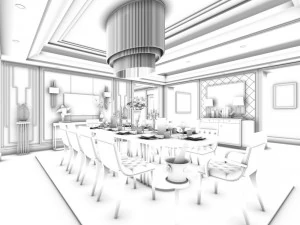 family - kitchen - restaurant 86 3D Model