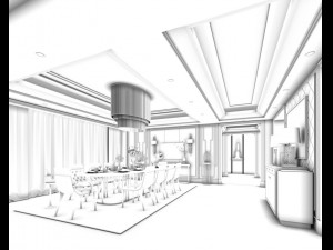 family - kitchen - restaurant 86 3D-Modell