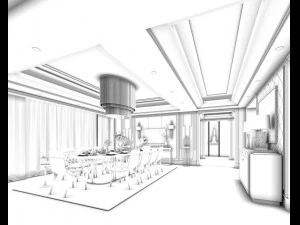 family - kitchen - restaurant 86 3D Model