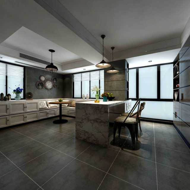 family - kitchen - restaurant 90 3D मॉडल .c4d .max .obj .3ds .fbx .stl .blend 