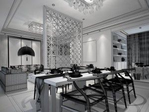 family - kitchen - restaurant 91 Model 3D
