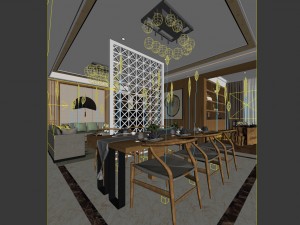 family - kitchen - restaurant 91 Model 3D