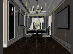 family - kitchen - restaurant 92 Model 3D