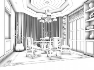 family - kitchen - restaurant 94 Modèle 3D