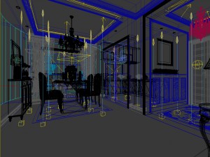 family - kitchen - restaurant 98 Model 3D