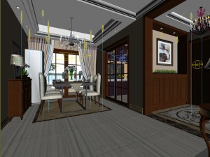family - kitchen - restaurant 98 Model 3D