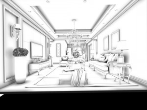 family - kitchen - restaurant 98 Model 3D