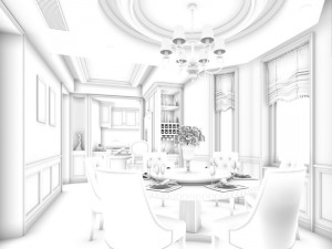 family - kitchen - restaurant 104 Modello 3D
