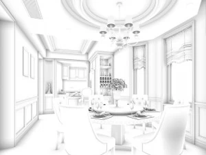 family - kitchen - restaurant 104 3D Model