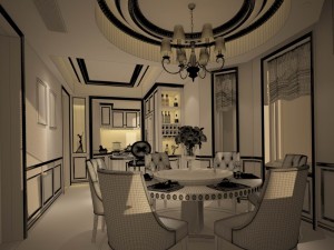family - kitchen - restaurant 104 Modello 3D
