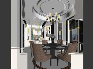 family - kitchen - restaurant 104 Modello 3D
