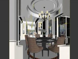 family - kitchen - restaurant 104 3D Model