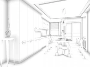 family - kitchen - restaurant 105 3D Model