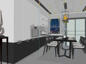 family - kitchen - restaurant 105 3D Model