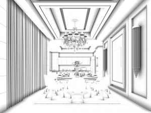 family - kitchen - restaurant 108 3D Model