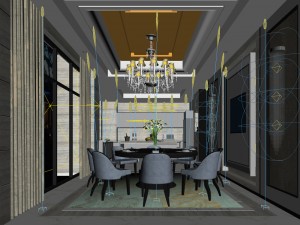 family - kitchen - restaurant 108 Model 3D