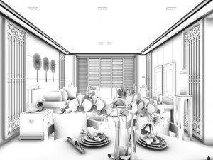 family - kitchen - restaurant 110 3D Model