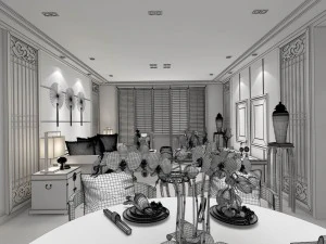 family - kitchen - restaurant 110 3D Model