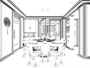 family - kitchen - restaurant 110 3D Model