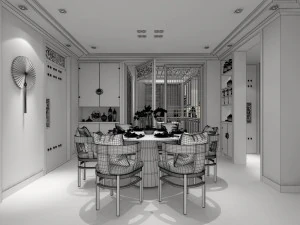 family - kitchen - restaurant 110 3D Model