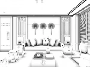 family - kitchen - restaurant 110 3D Model