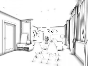 family - kitchen - restaurant 114 3D Model