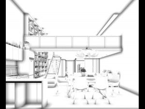 family - kitchen - restaurant 115 3D Model