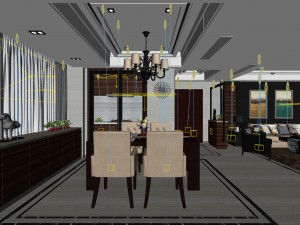 family - kitchen - restaurant 116 Modèle 3D
