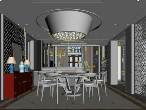 family - kitchen - restaurant 122 3D Model