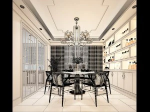 family - kitchen - restaurant 123 3D Model