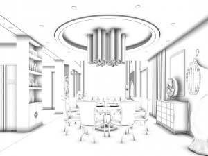 family - kitchen - restaurant 124 Modelo 3D